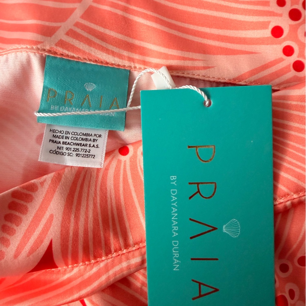 Praia by Dayanara Duran Floral Maxi Skirt | Orange Colombian Designer - Picture 2 of 8